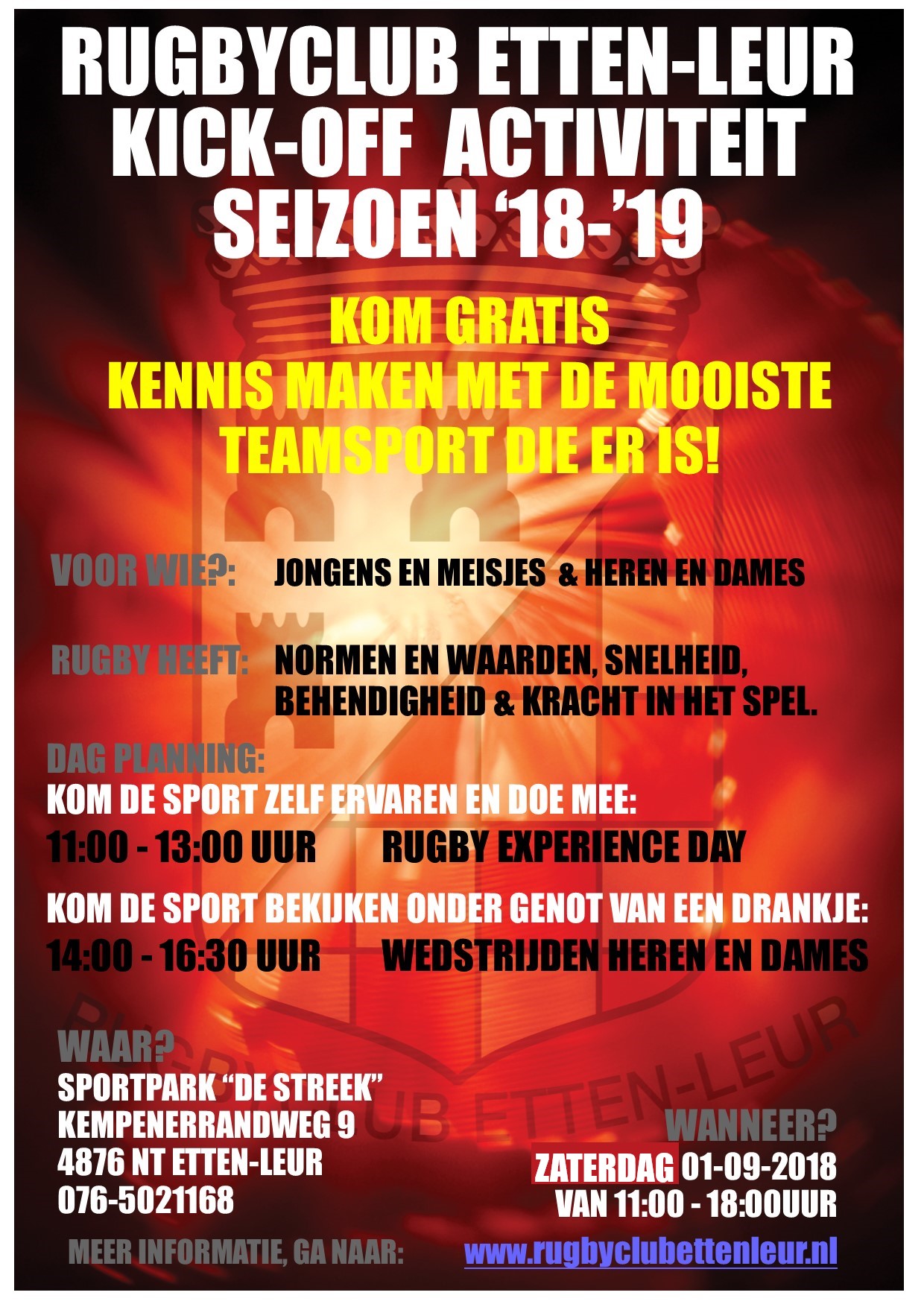 Flyer REL Kickoff seisoen